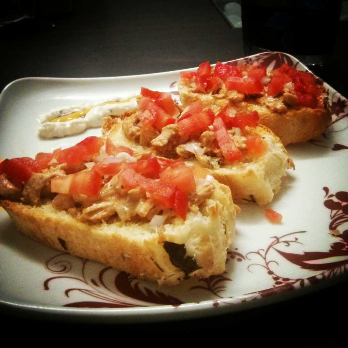 Oven-baked bruschetta