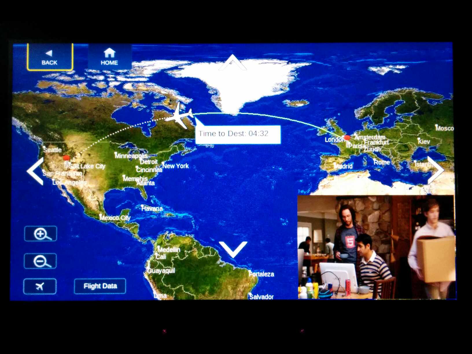 The screen is large enough to accomodate videos inset