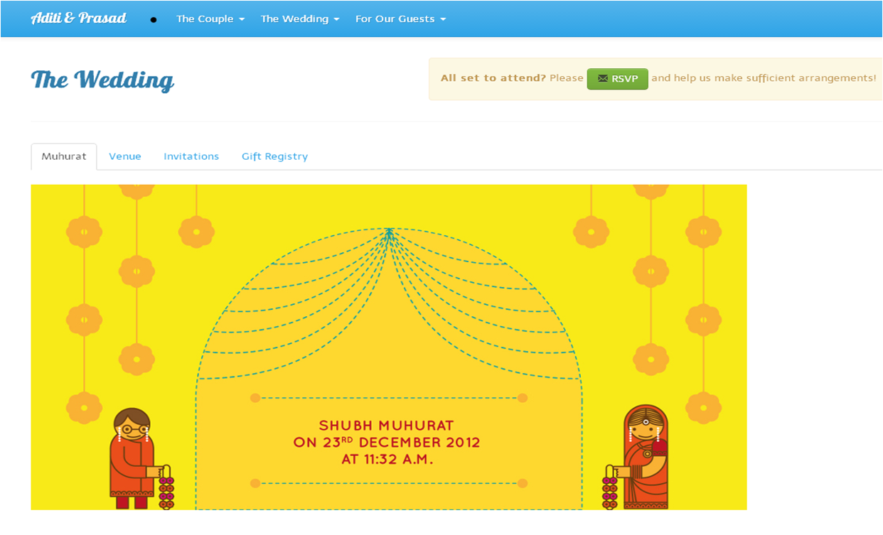 Since guests were most likely to visit this page, the RSVP link was repeated